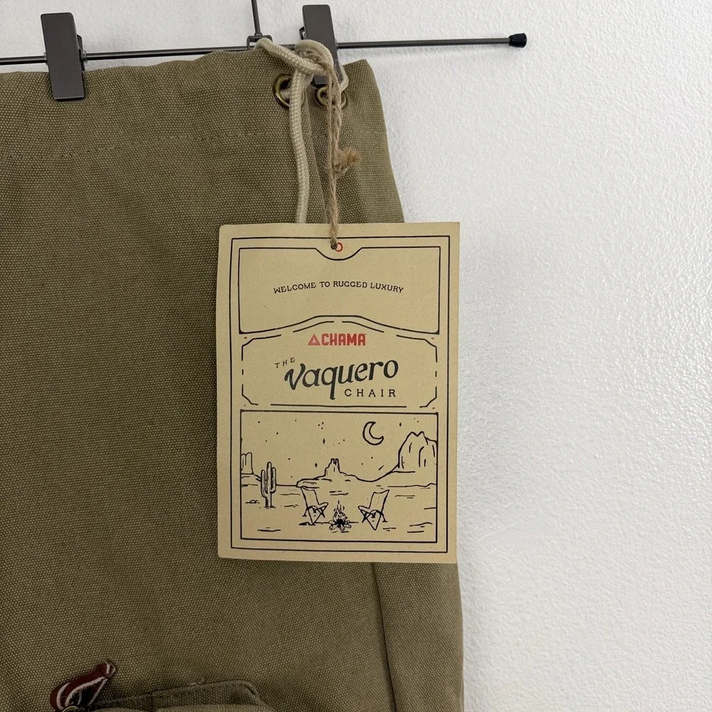 CHAMA Vaquero Chair CARRYING BAG Shoulder Strap Tan Zip Pocket Canvas